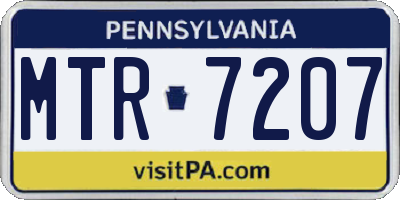 PA license plate MTR7207