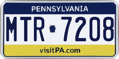 PA license plate MTR7208