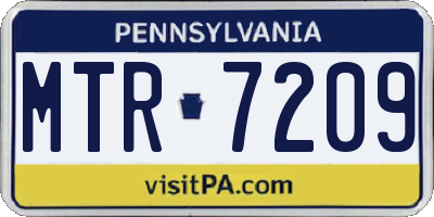 PA license plate MTR7209