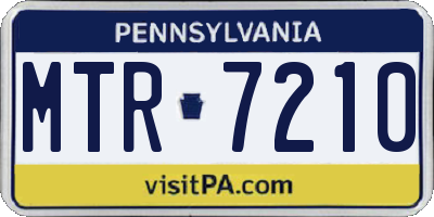 PA license plate MTR7210