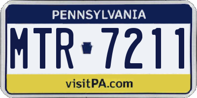 PA license plate MTR7211