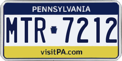 PA license plate MTR7212