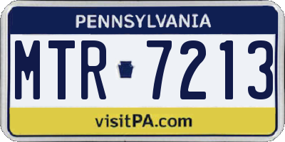 PA license plate MTR7213
