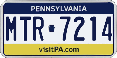 PA license plate MTR7214