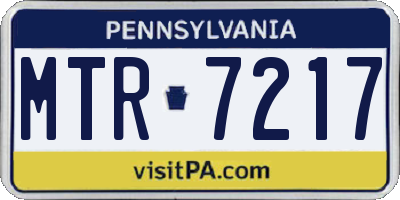 PA license plate MTR7217
