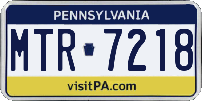 PA license plate MTR7218