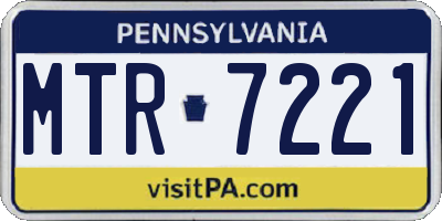 PA license plate MTR7221