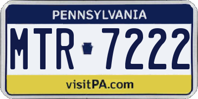 PA license plate MTR7222