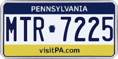PA license plate MTR7225