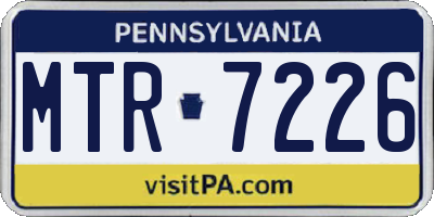 PA license plate MTR7226