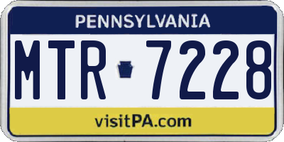 PA license plate MTR7228