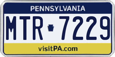 PA license plate MTR7229