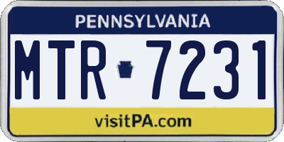 PA license plate MTR7231