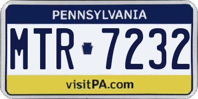 PA license plate MTR7232