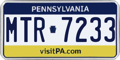 PA license plate MTR7233