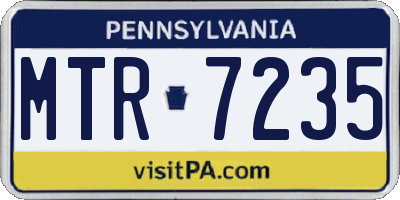 PA license plate MTR7235
