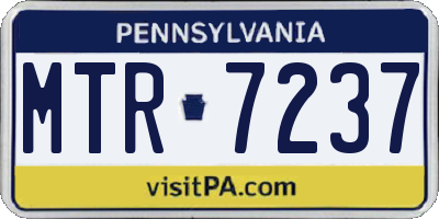 PA license plate MTR7237