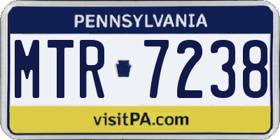 PA license plate MTR7238