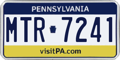 PA license plate MTR7241