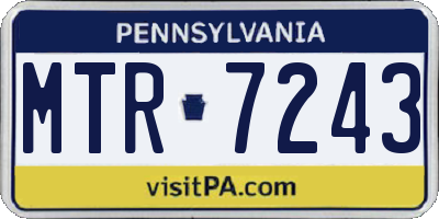 PA license plate MTR7243
