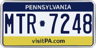 PA license plate MTR7248
