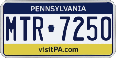 PA license plate MTR7250