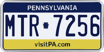 PA license plate MTR7256