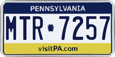 PA license plate MTR7257