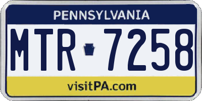 PA license plate MTR7258