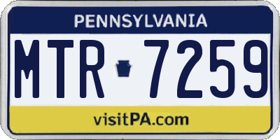 PA license plate MTR7259