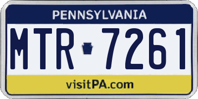 PA license plate MTR7261