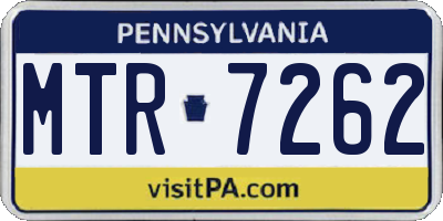 PA license plate MTR7262