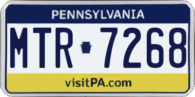 PA license plate MTR7268