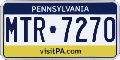 PA license plate MTR7270