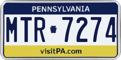 PA license plate MTR7274