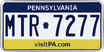 PA license plate MTR7277