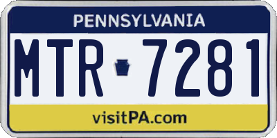 PA license plate MTR7281