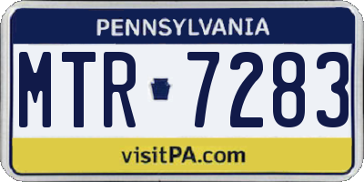 PA license plate MTR7283