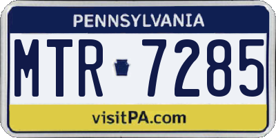 PA license plate MTR7285