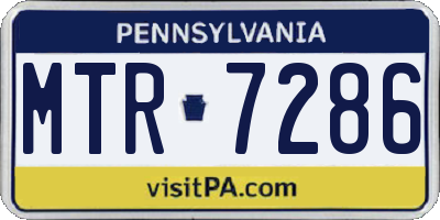 PA license plate MTR7286