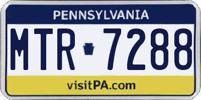 PA license plate MTR7288