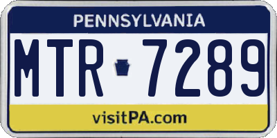 PA license plate MTR7289