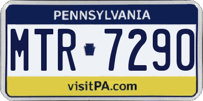 PA license plate MTR7290