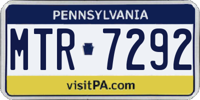 PA license plate MTR7292