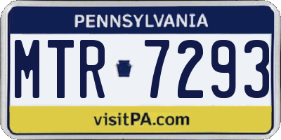 PA license plate MTR7293