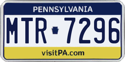 PA license plate MTR7296