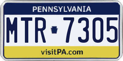 PA license plate MTR7305