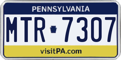 PA license plate MTR7307