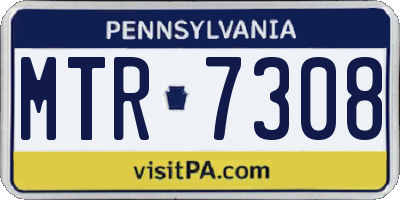 PA license plate MTR7308