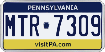 PA license plate MTR7309